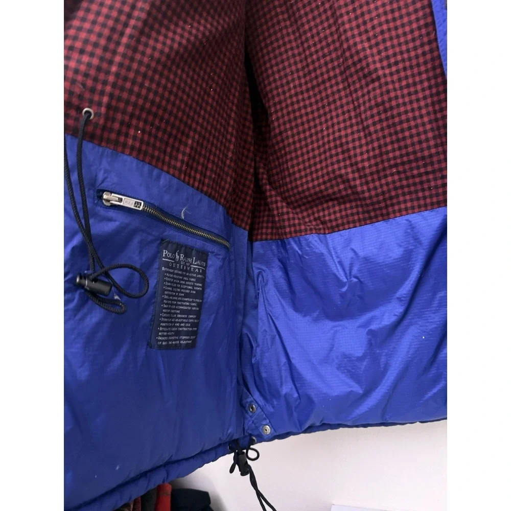 VTG Polo Ralph Lauren Men's Down Puffer Water‎ Resistant Ski Removable Hood L